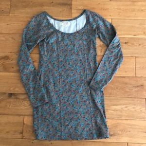 Billabong Blue and Brown Floral Mini Dress